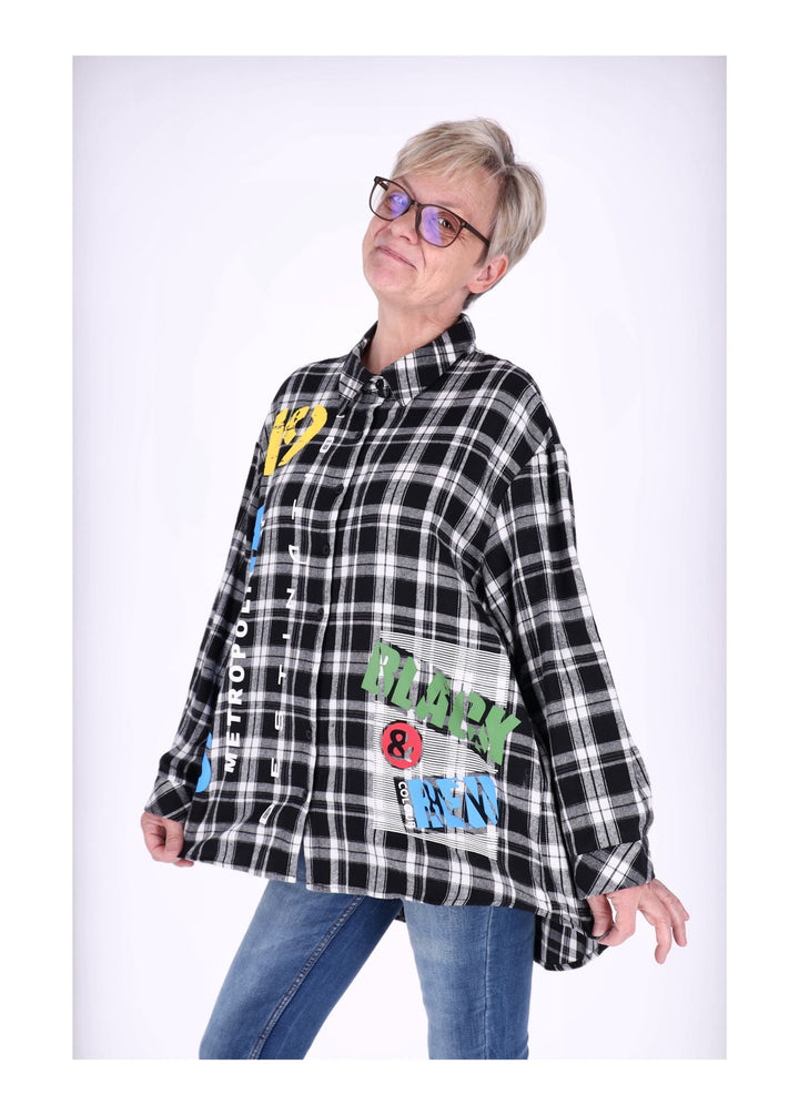 Splash of Color Flanellbluse Damen Karo