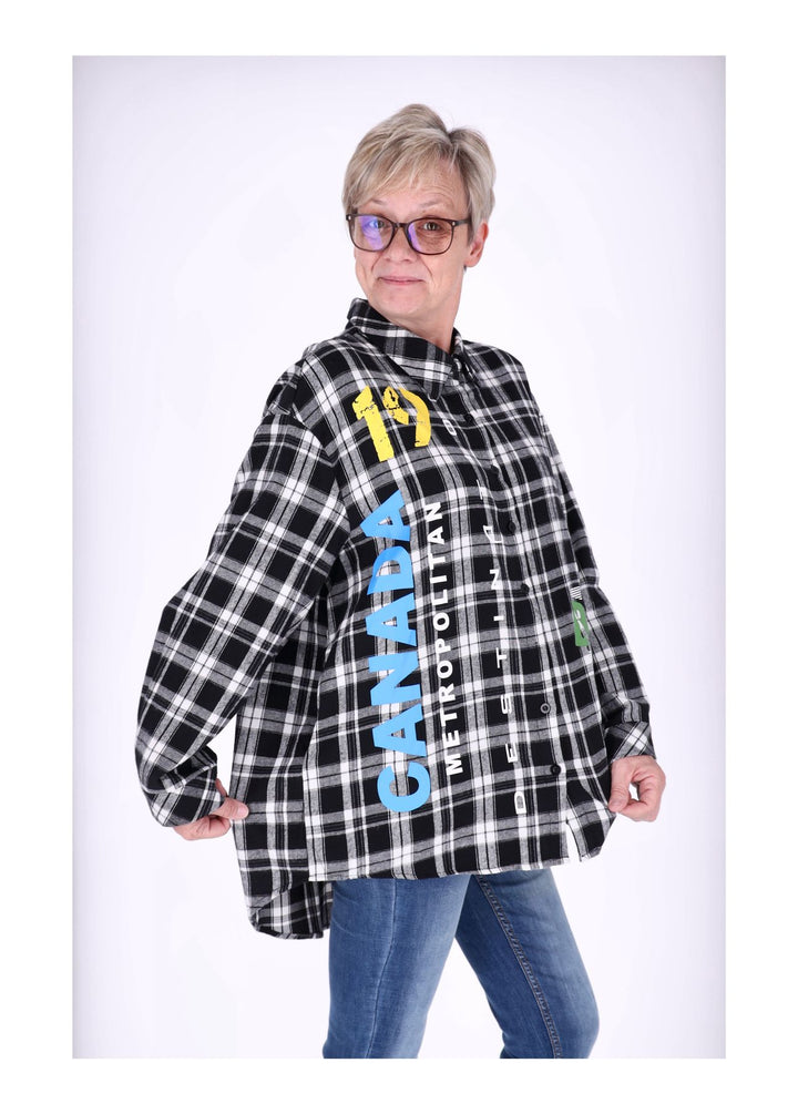 Splash of Color Flanellbluse Damen Karo