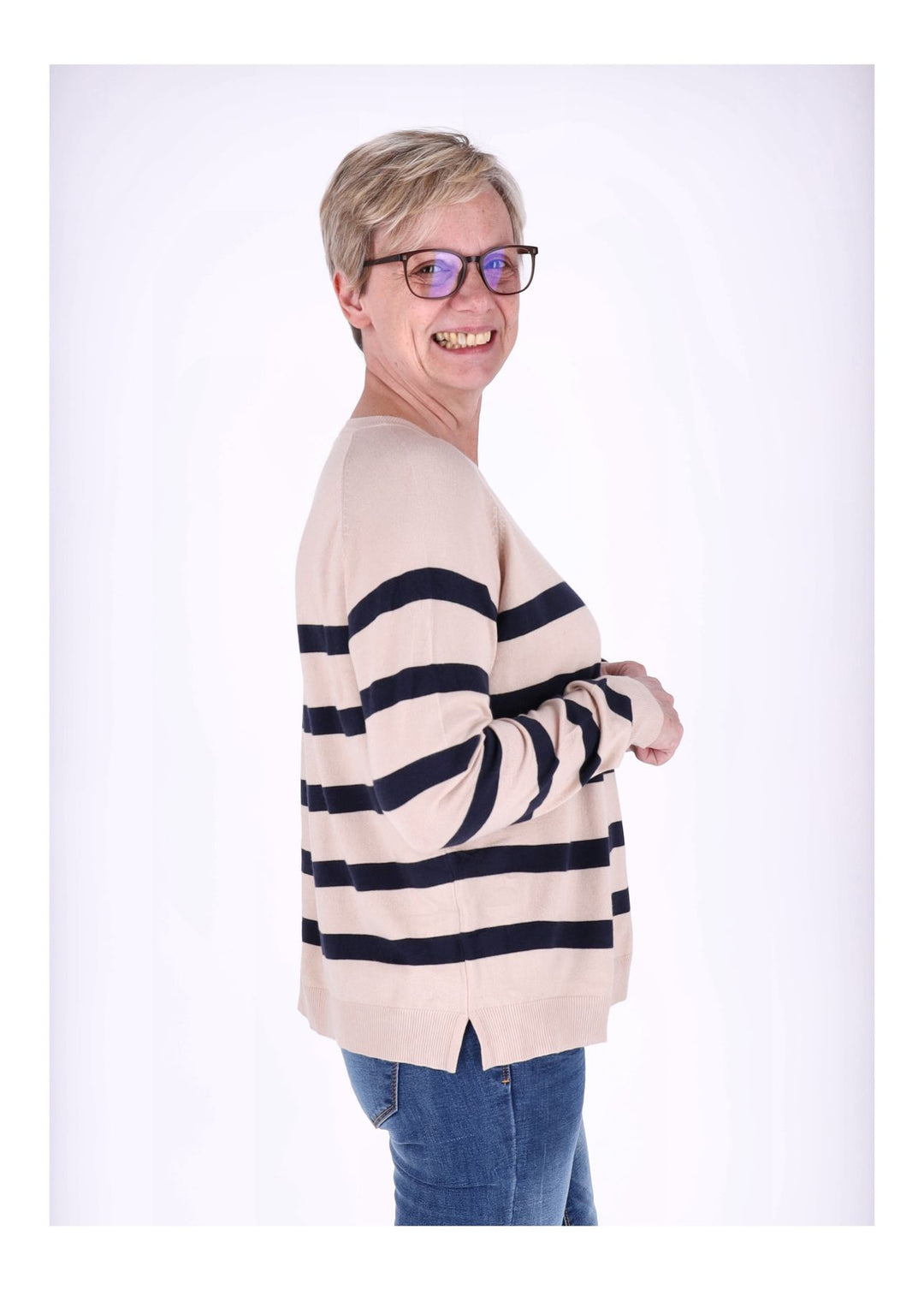 Splash of Color Strickpullover Ringel