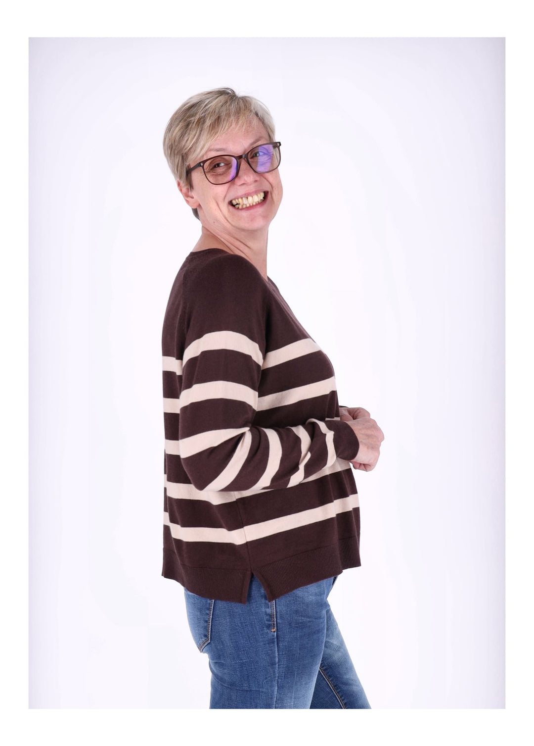 Splash of Color Strickpullover Ringel