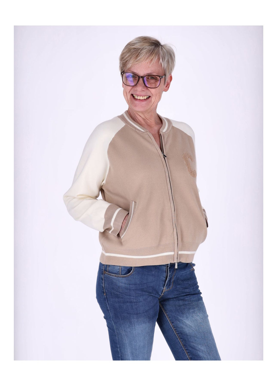 Strickjacke College Damen - Splash of Color