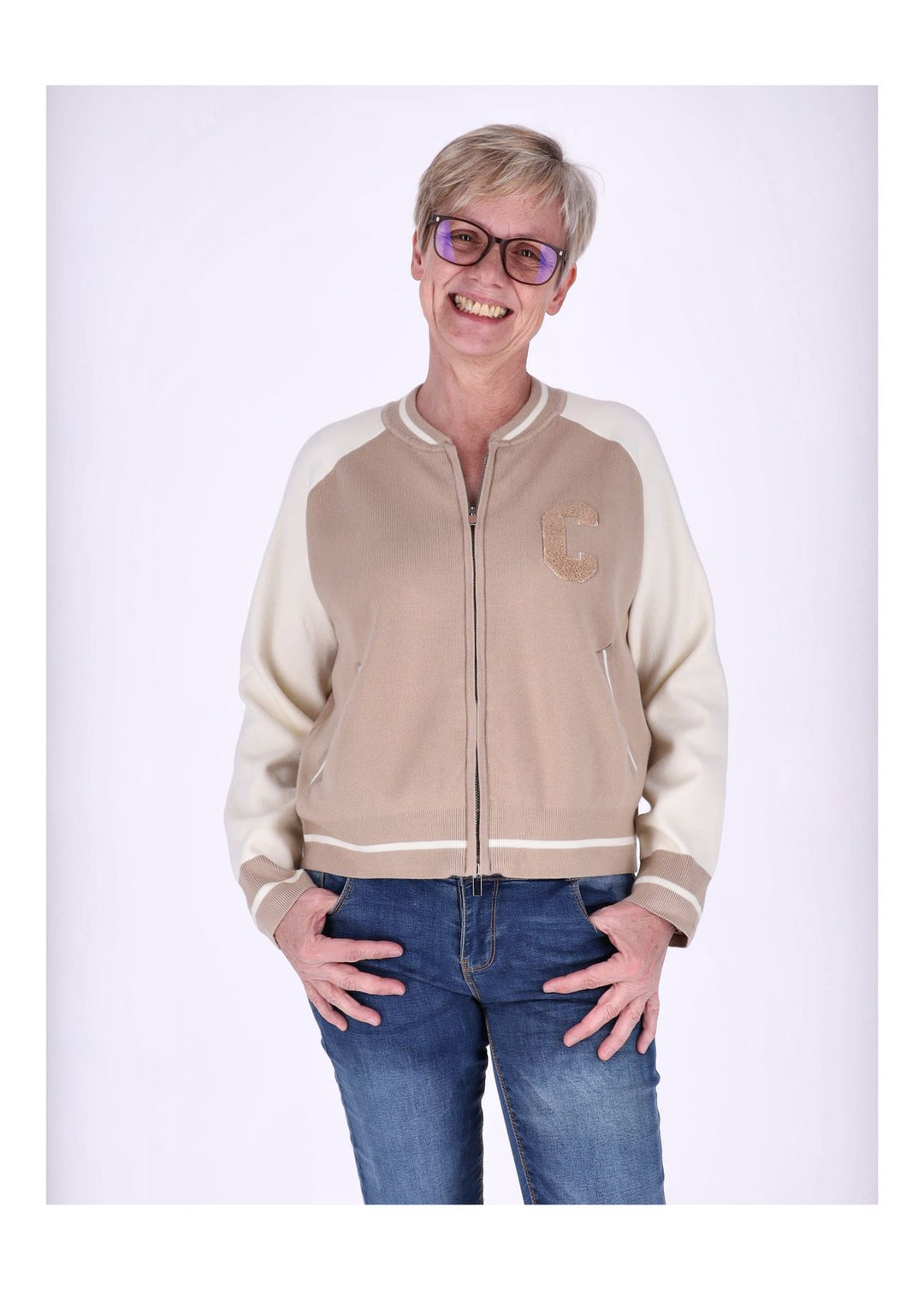 Strickjacke College Damen - Splash of Color
