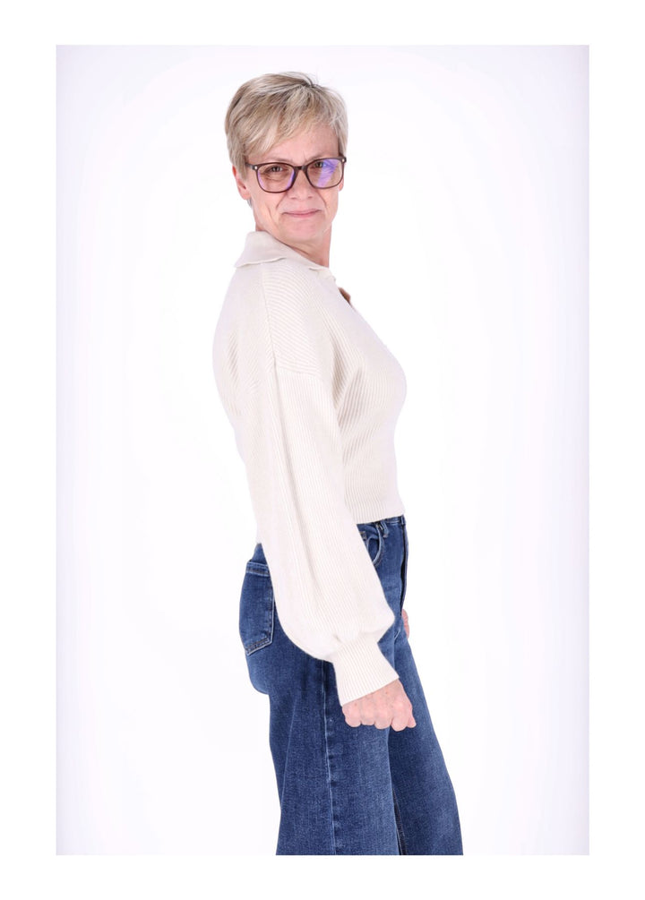 Splash of Color Strickpullover Polokragen