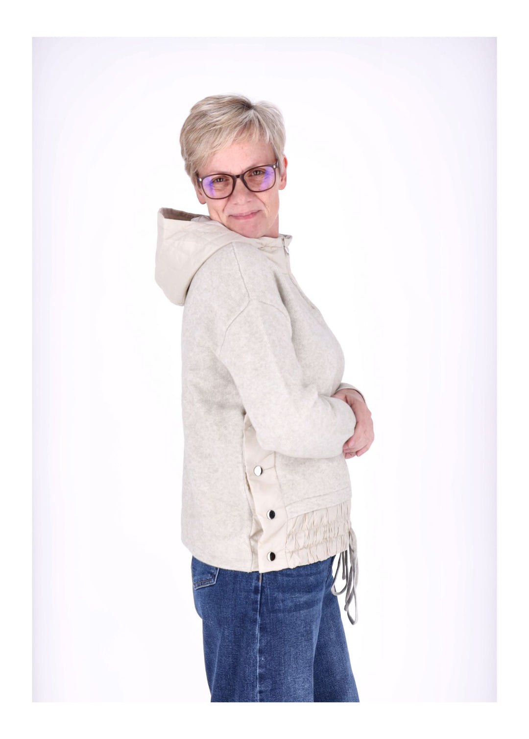 Splash of Color Strickpullover mit Kapuze