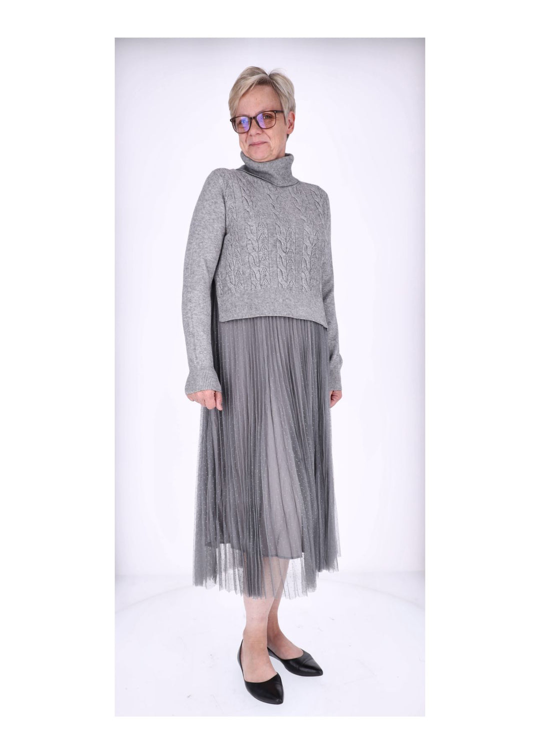 Splash of Color Kleid mit Rollkragen