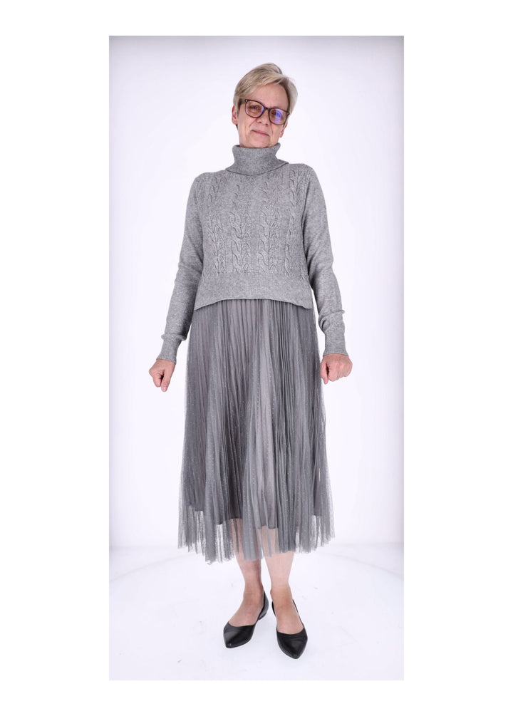 Splash of Color Kleid mit Rollkragen