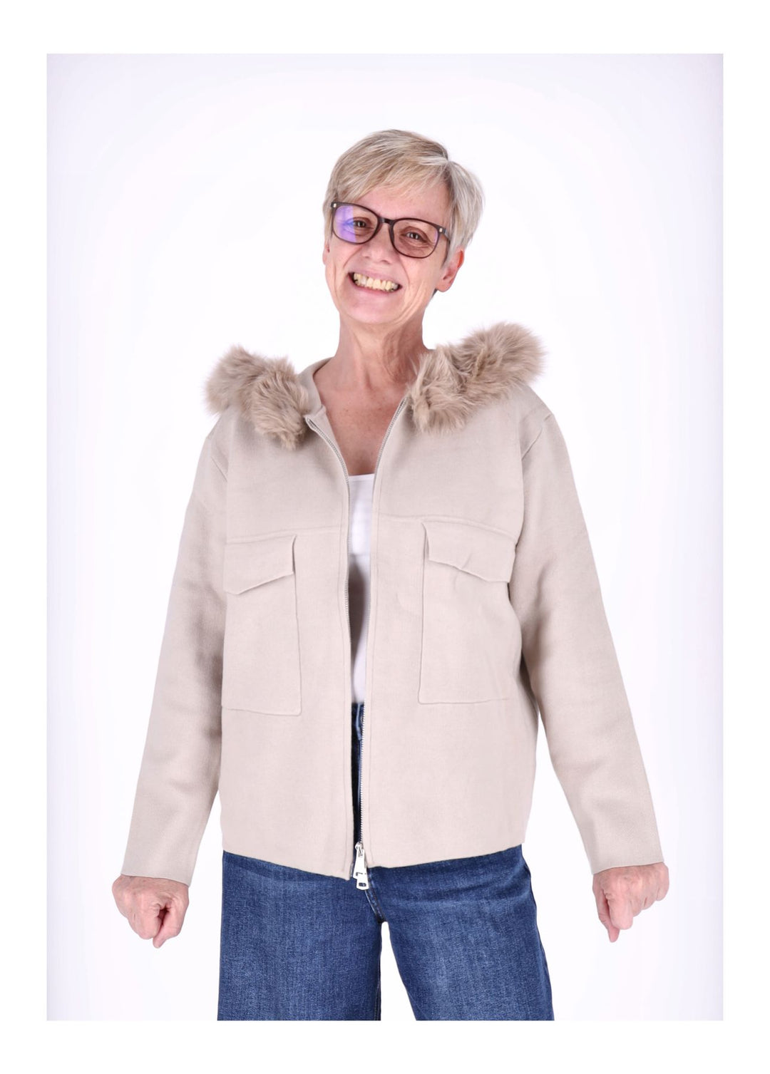 Splash of Color Strickjacke mit Kapuze