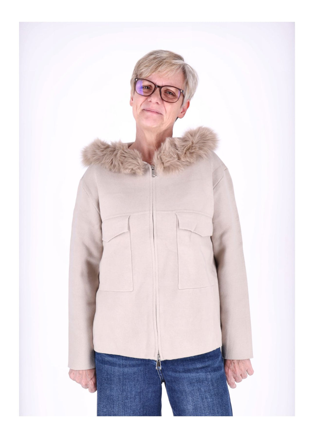 Splash of Color Strickjacke mit Kapuze