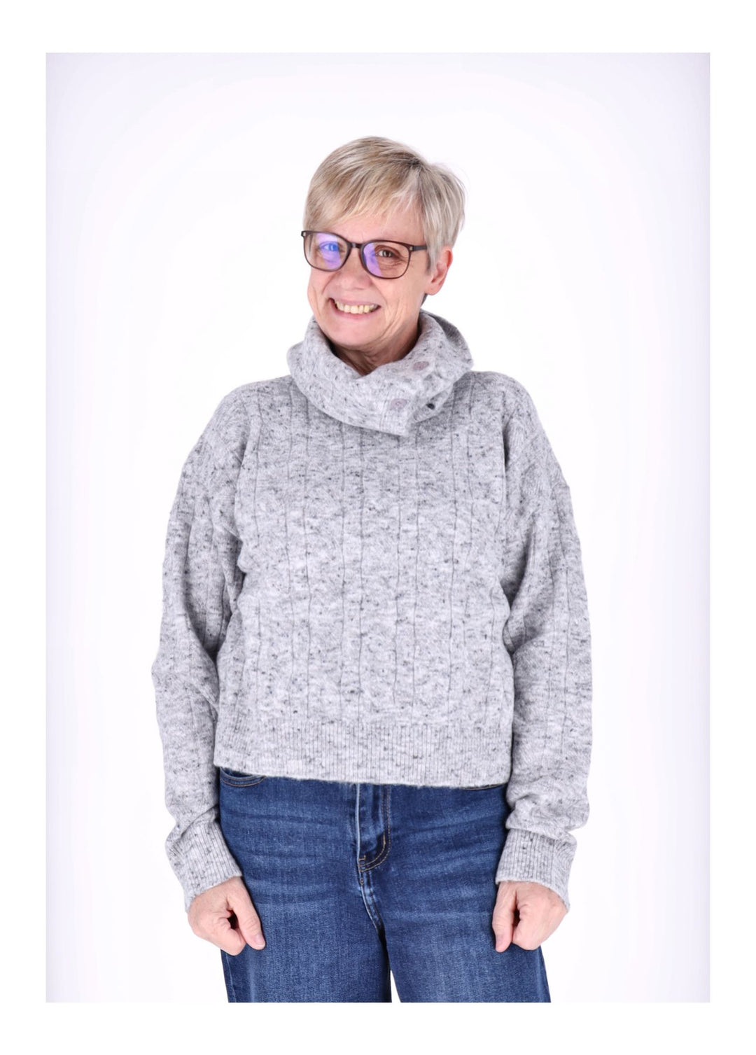 Splash of Color Strickpullover mit Schal