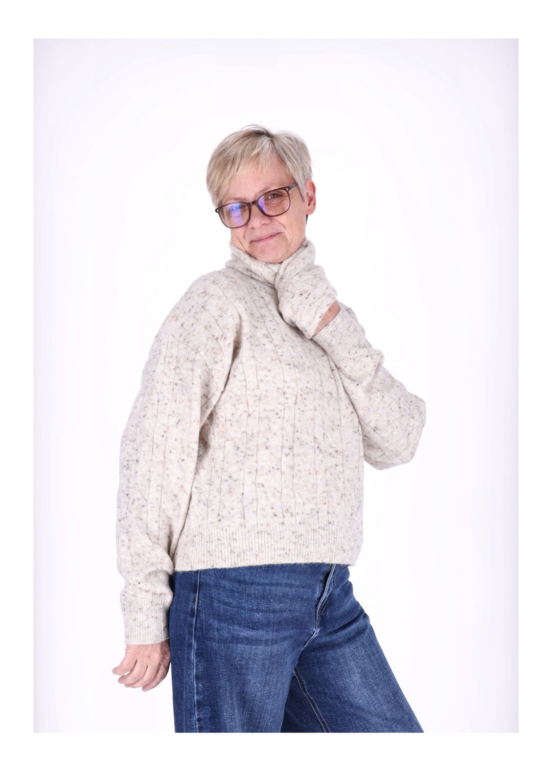 Splash of Color Strickpullover mit Schal