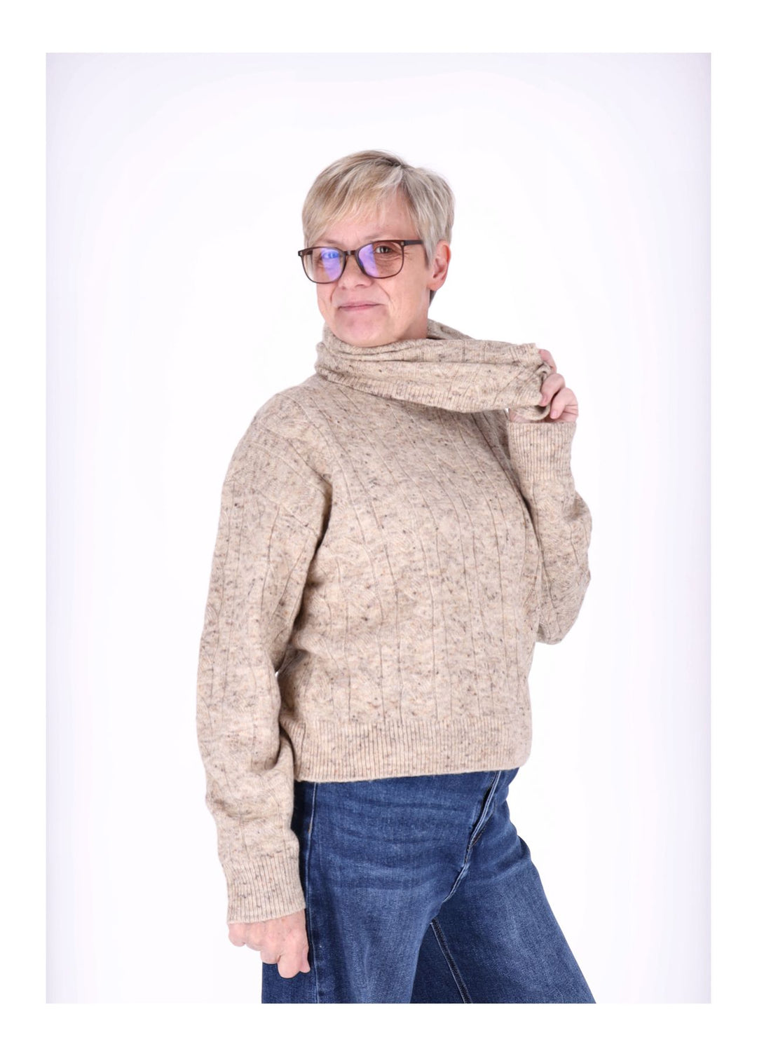 Splash of Color Strickpullover mit Schal