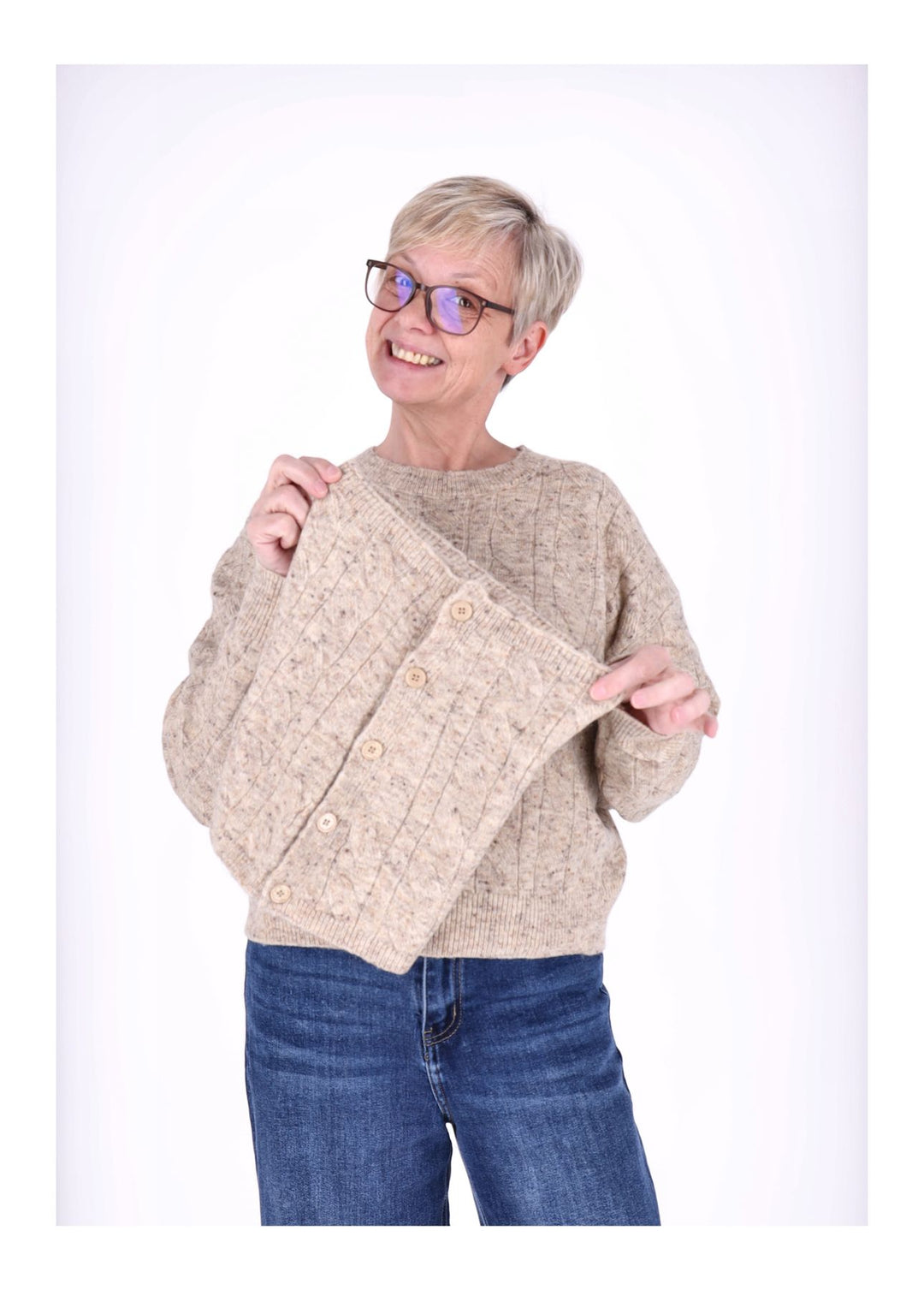 Splash of Color Strickpullover mit Schal