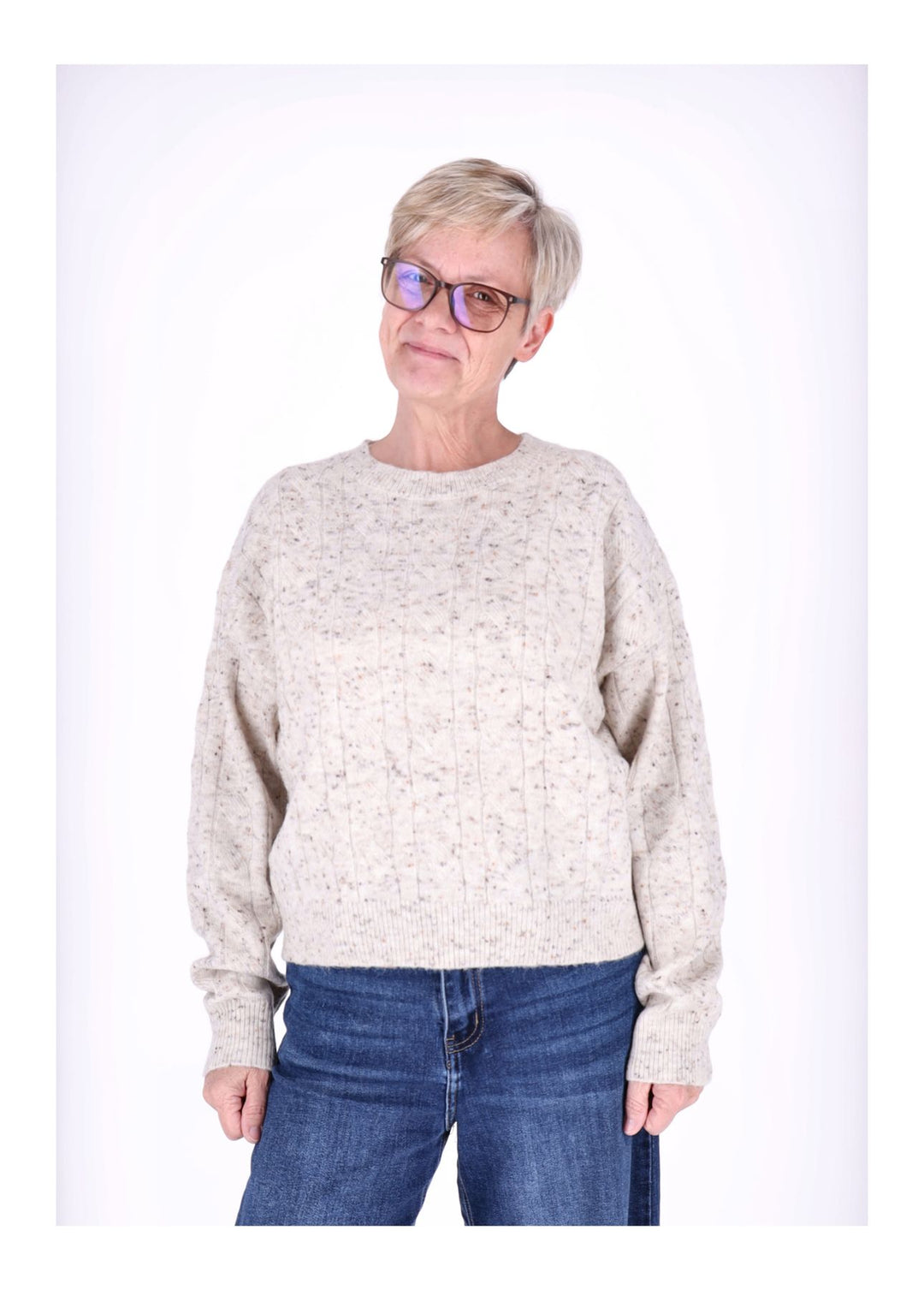 Splash of Color Strickpullover mit Schal