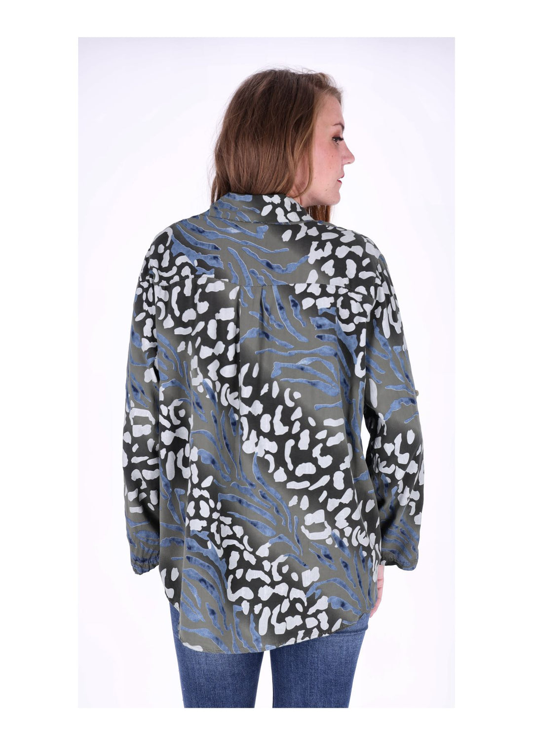 Splash of Color Leinenbluse Damen