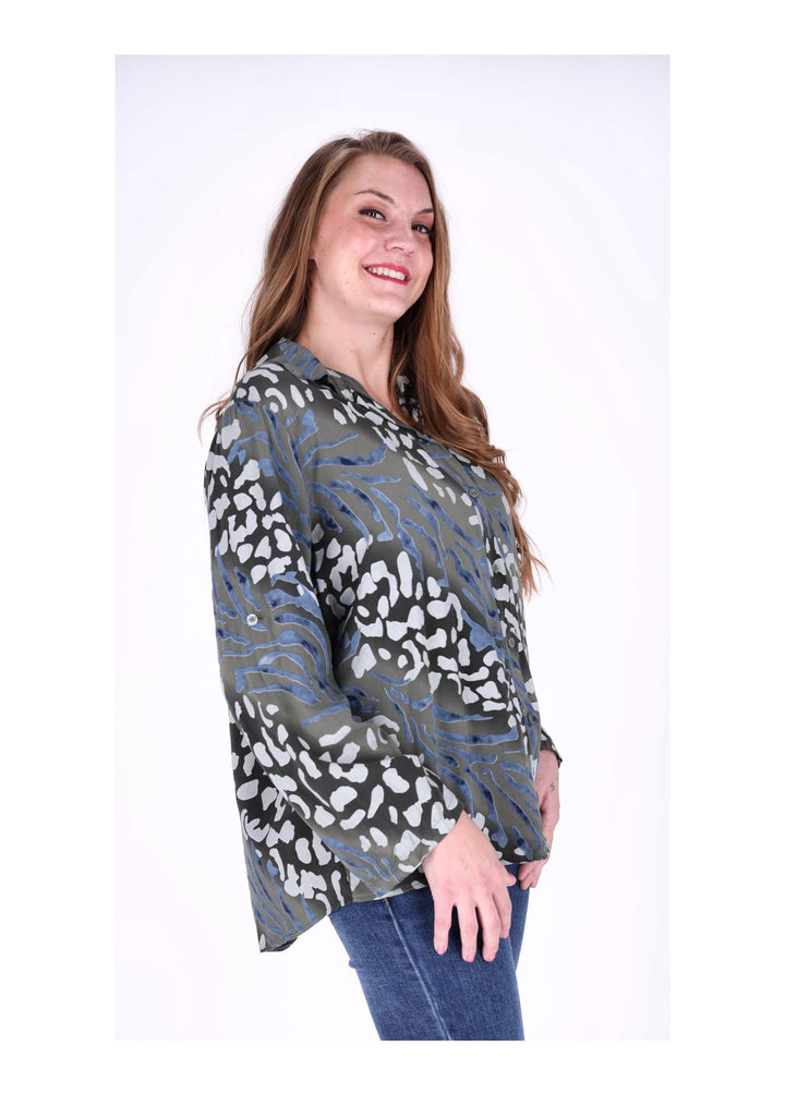Splash of Color Leinenbluse Damen