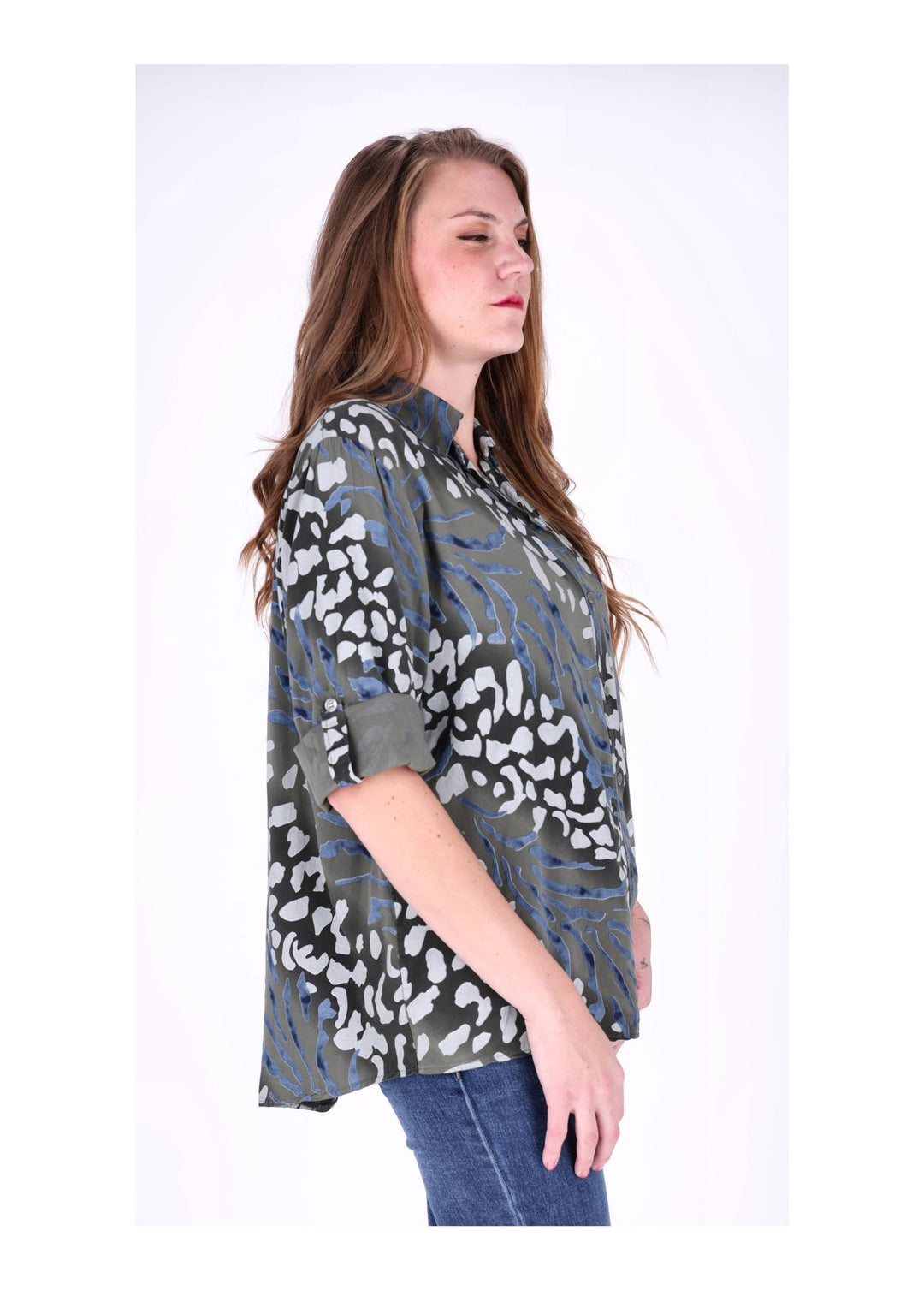 Splash of Color Leinenbluse Damen
