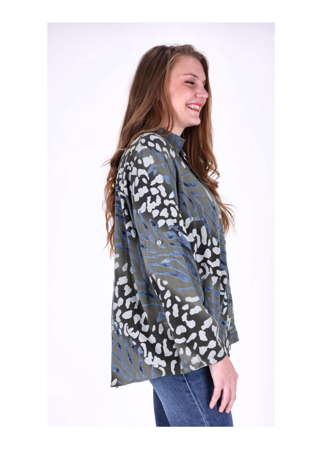 Splash of Color Leinenbluse Damen