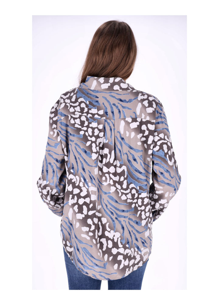 Splash of Color Leinenbluse Damen