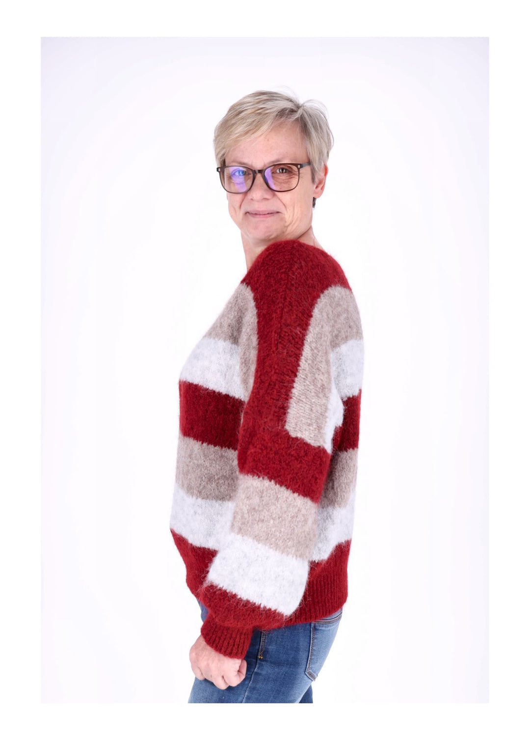 Splash of Color Strickpulli Streifen