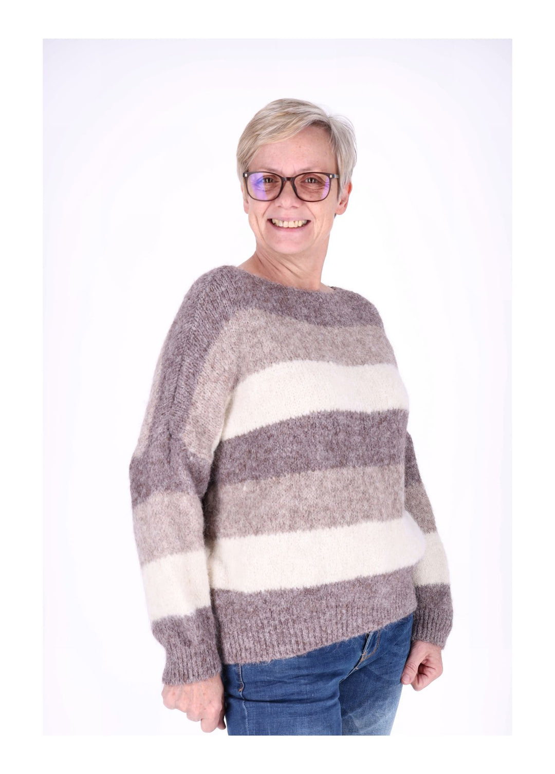 Splash of Color Strickpulli Streifen