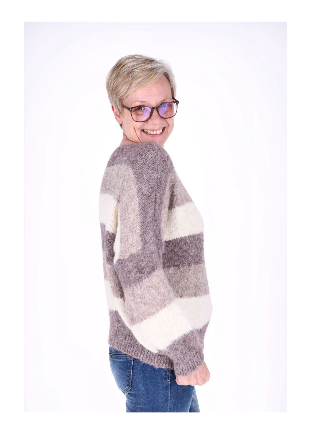 Splash of Color Strickpulli Streifen
