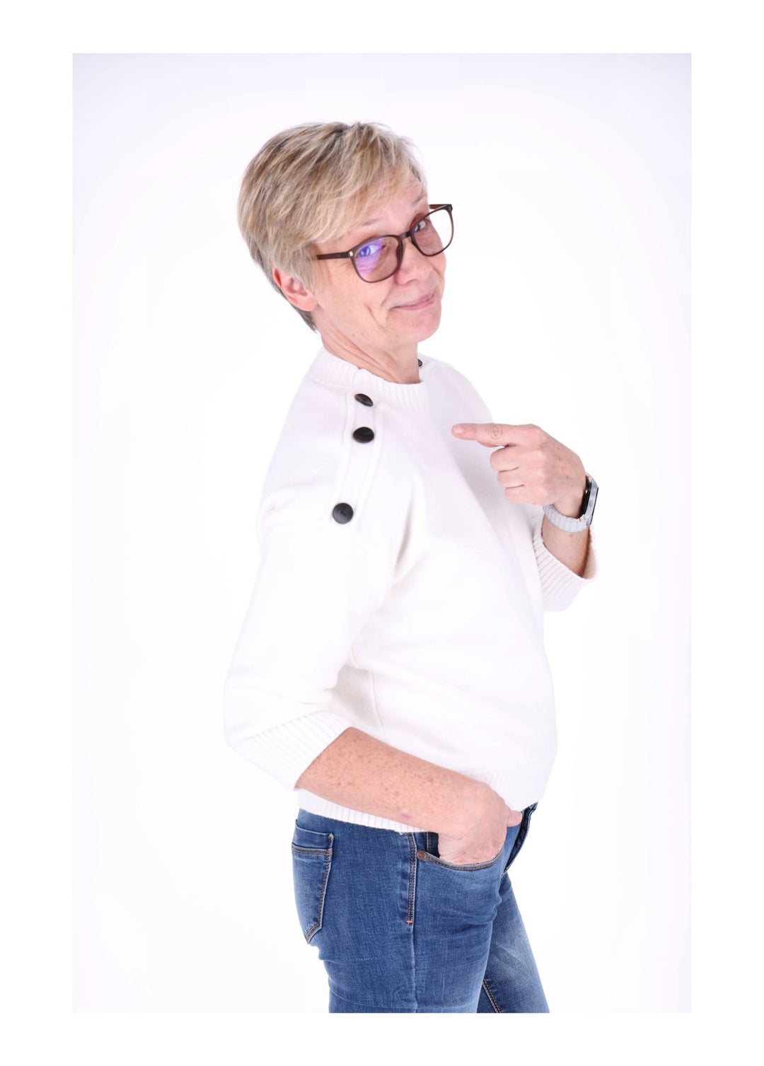 Splash of Color Strickpullover Damen