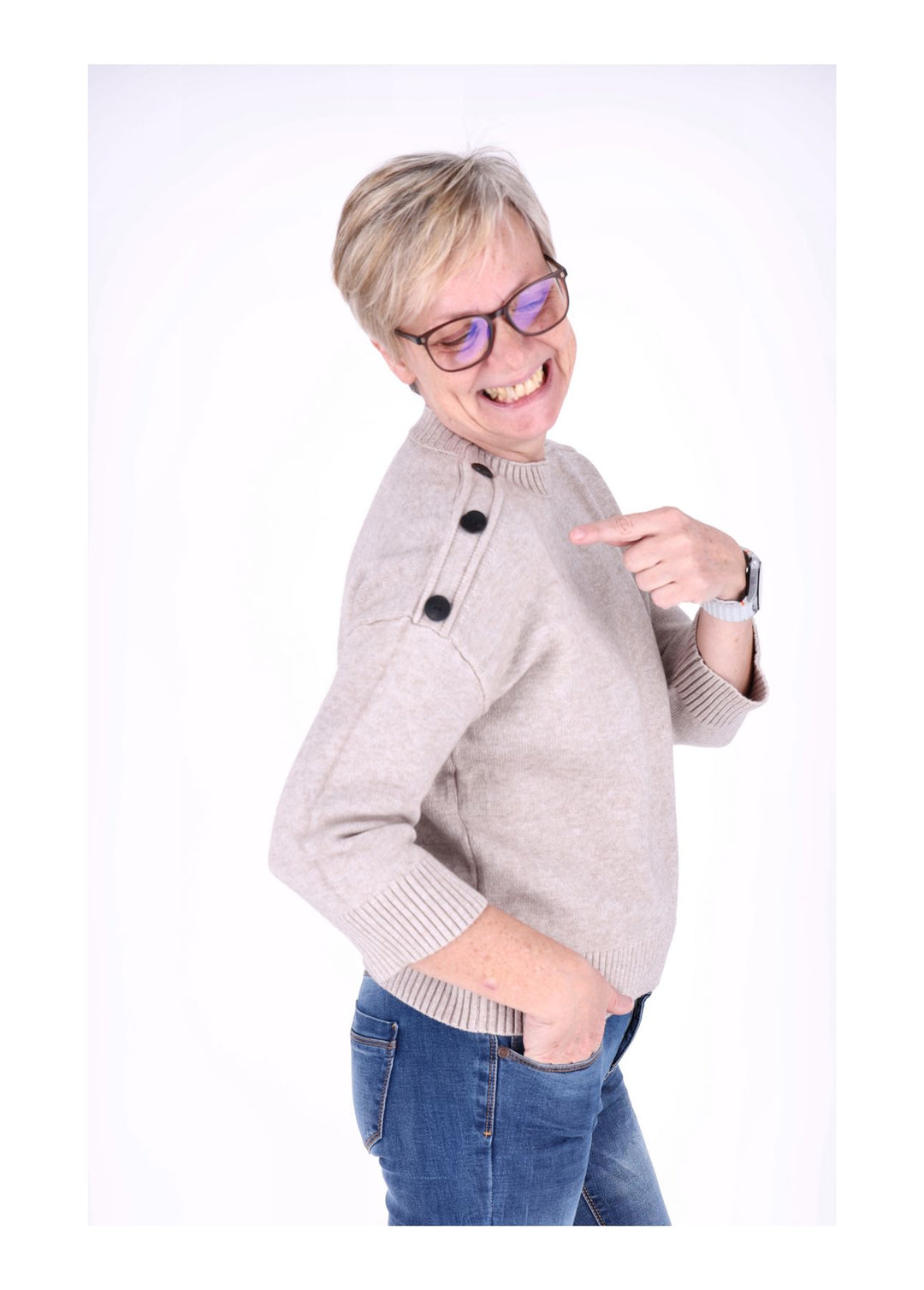Splash of Color Strickpullover Damen