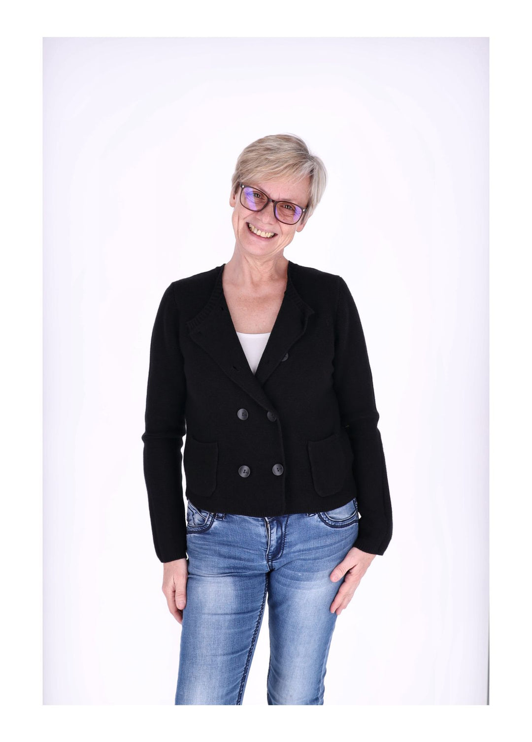 Splash of Color Strickjacke Zweireiher Damen