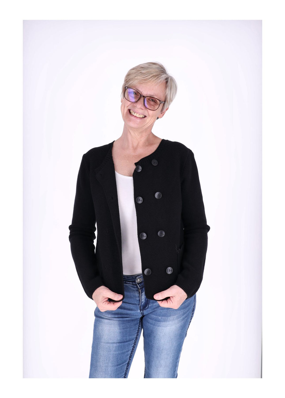Splash of Color Strickjacke Zweireiher Damen
