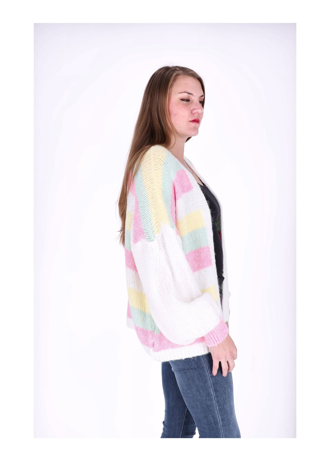 Splash of Color Strickjacke Ringel kurz