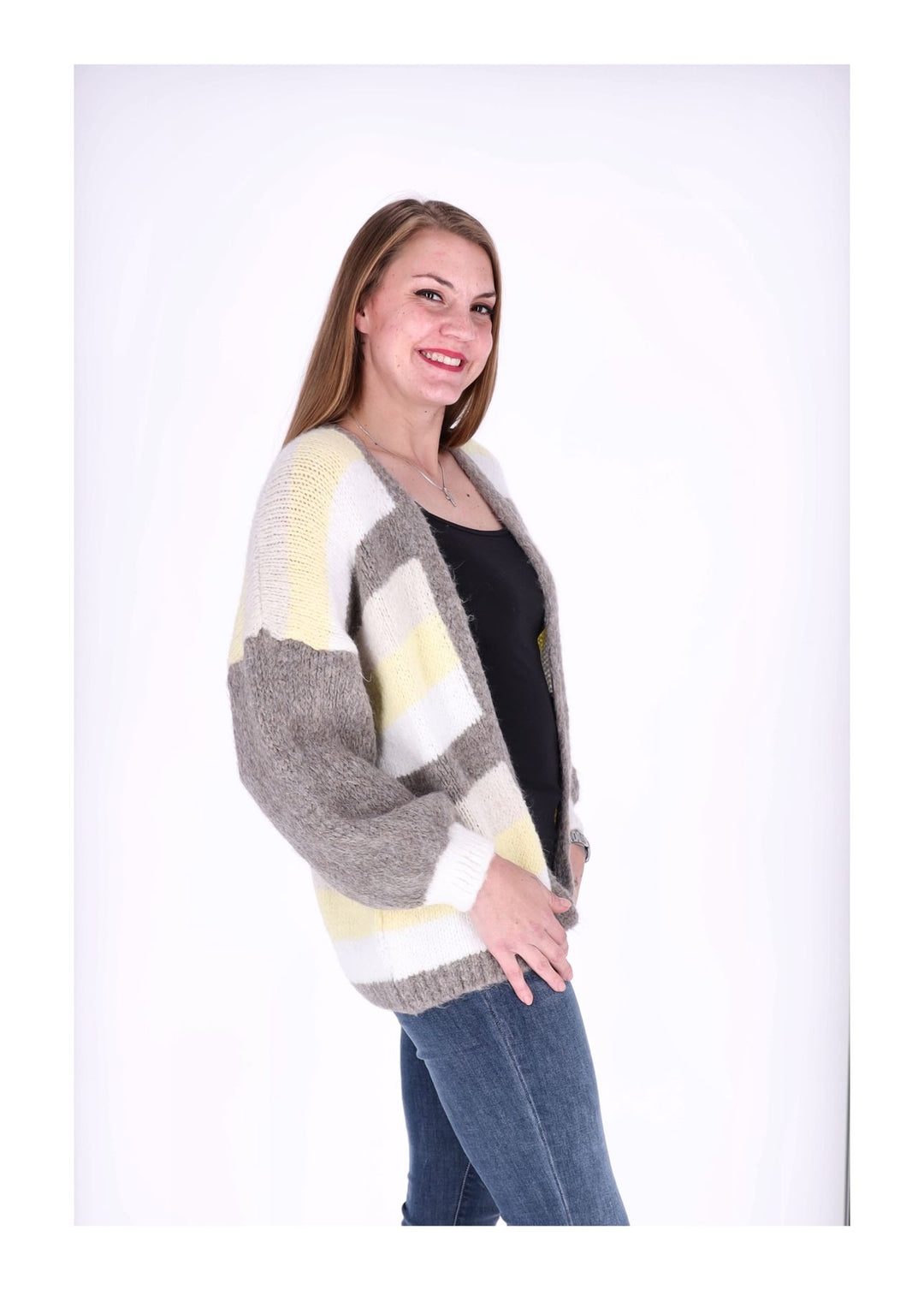 Splash of Color Strickjacke Ringel kurz