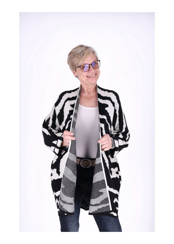 Splash of Color Strickjacke Damen Lang