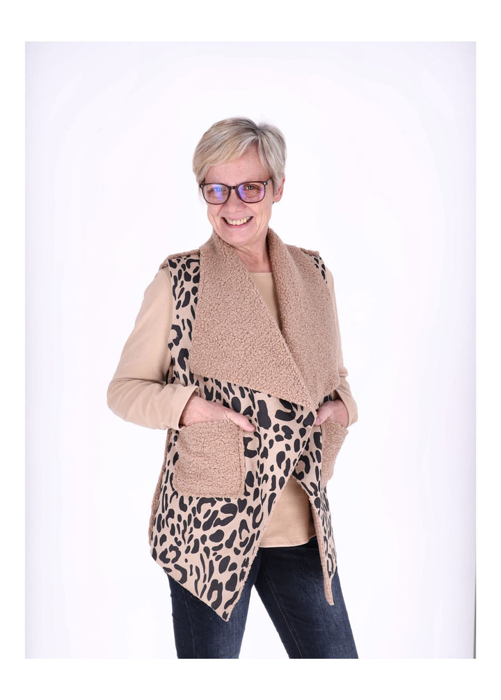 Splash of Color Damenweste Leo-Print