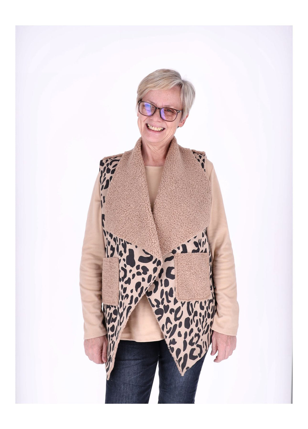 Splash of Color Damenweste Leo-Print