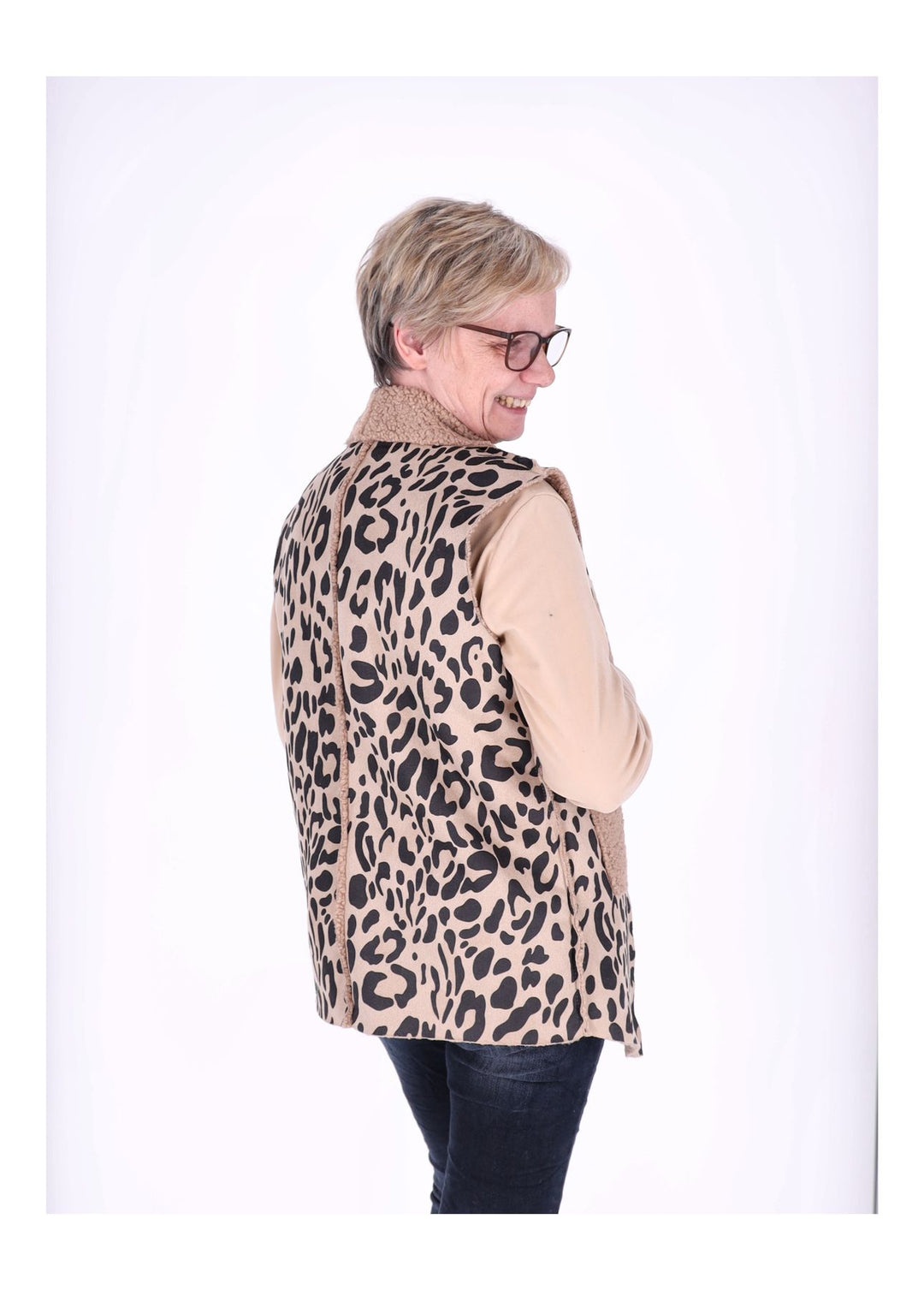 Splash of Color Damenweste Leo-Print