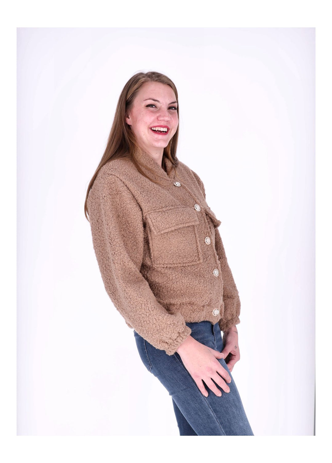 Bundjacke Damen Bouclé