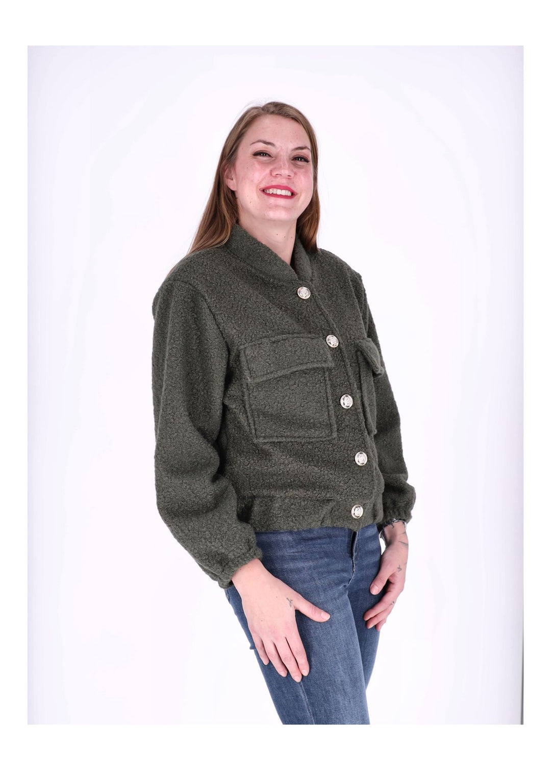 Bundjacke Damen Bouclé