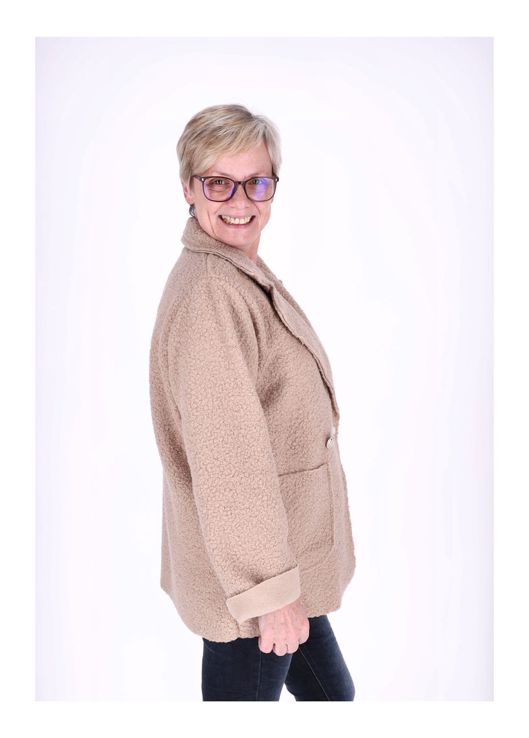 Splash of Color Bouclé Kurzjacke Damen