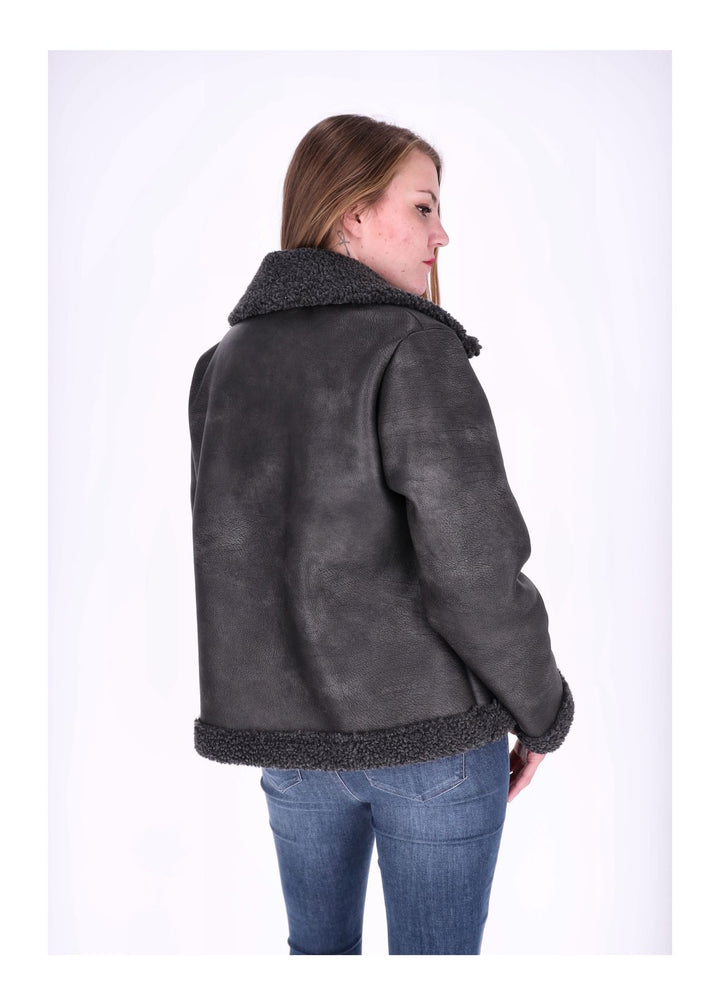 Splash of Color Lederimitat Jacke mit Teddy