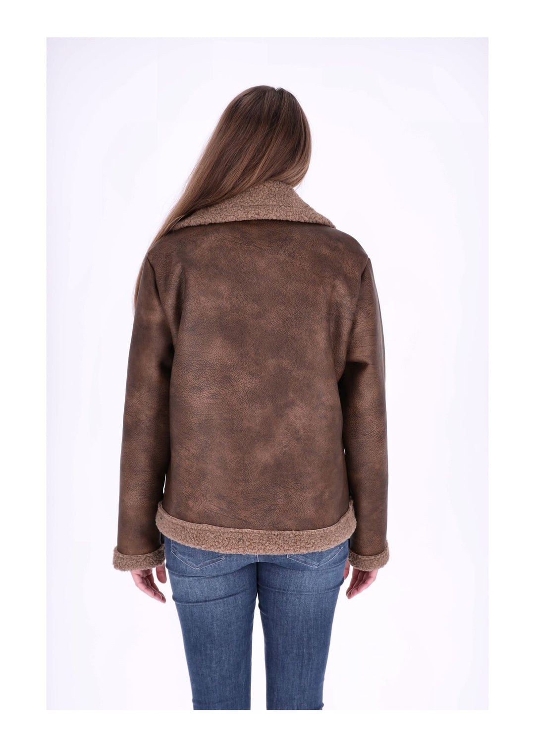 Splash of Color Lederimitat Jacke mit Teddy