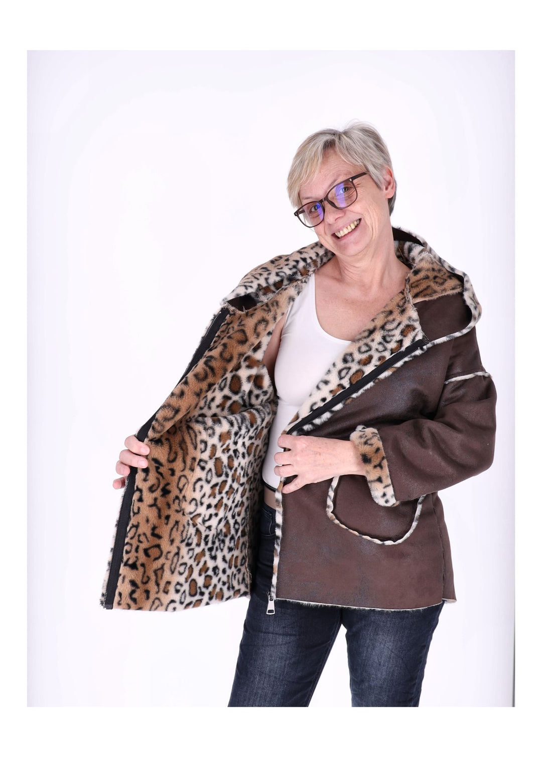 Splash of Color Lederimitat Jacke Damen