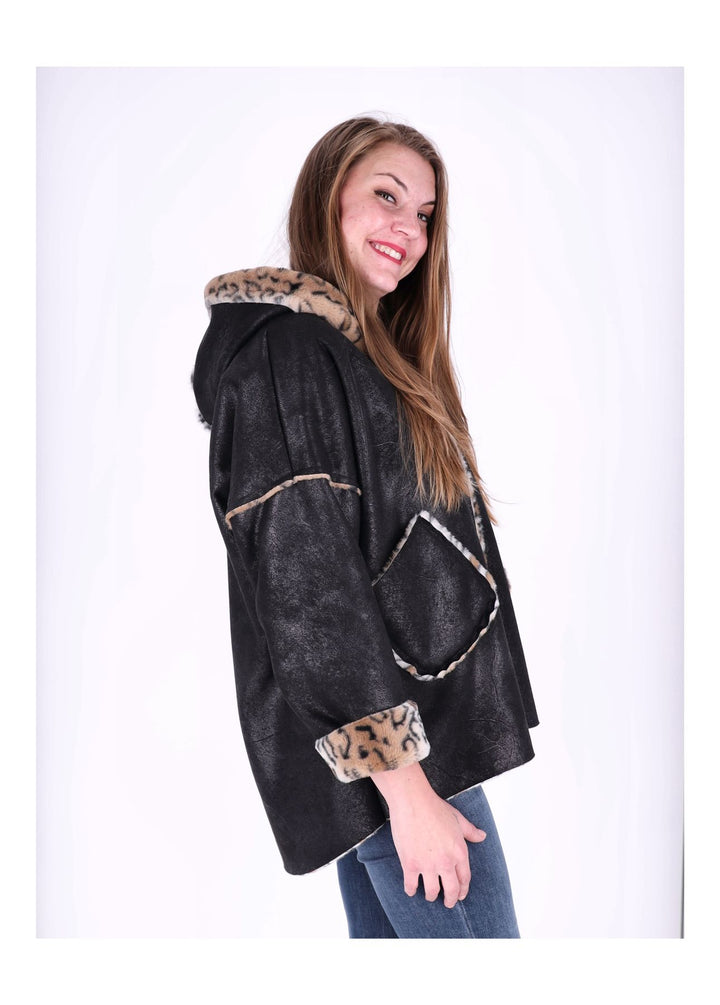 Splash of Color Lederimitat Jacke Damen