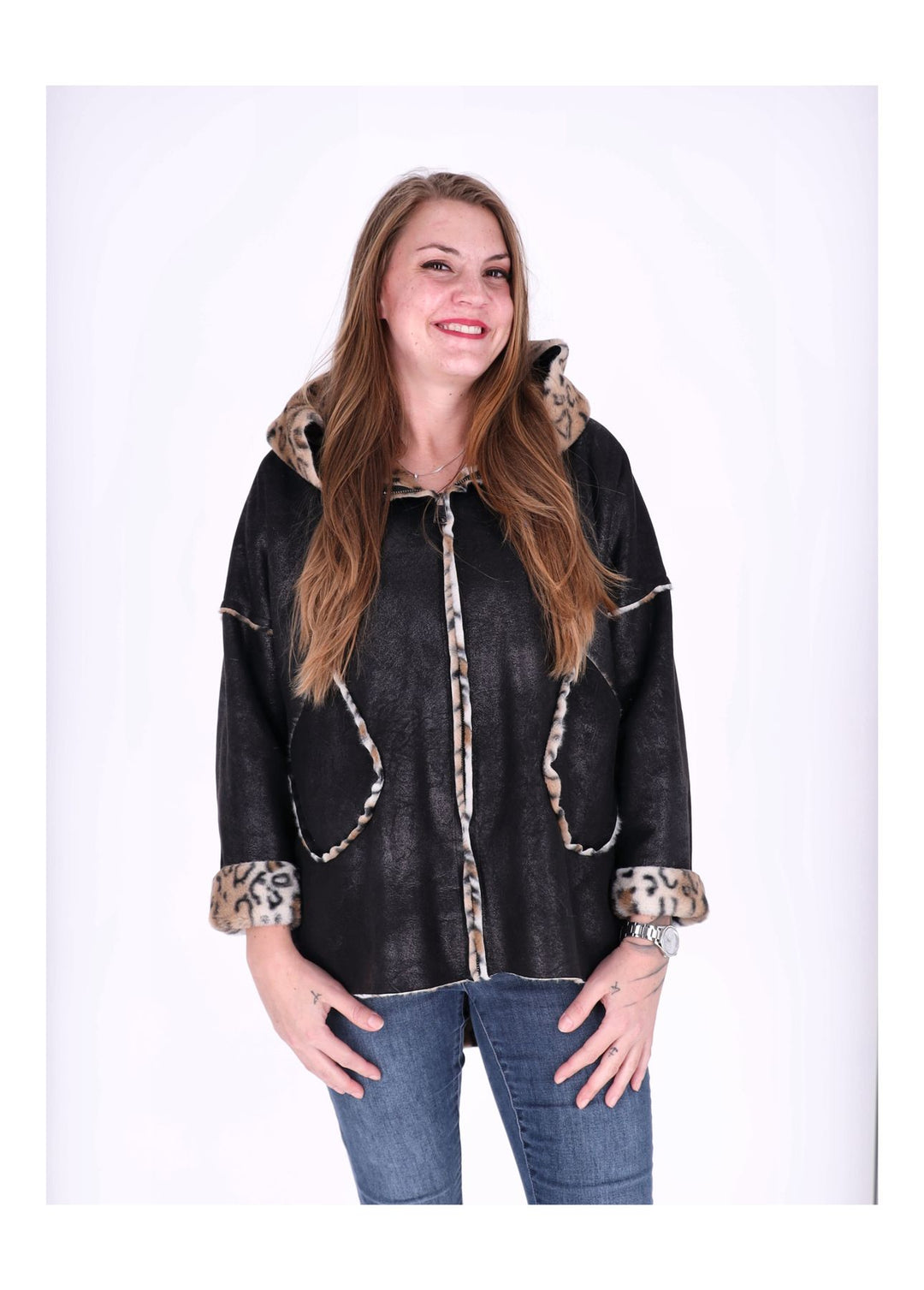 Splash of Color Lederimitat Jacke Damen