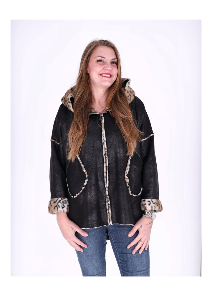 Splash of Color Lederimitat Jacke Damen