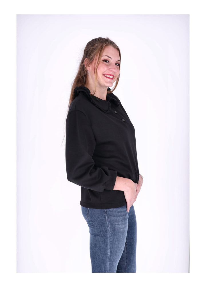 Splash of Color Damen Poloshirt Rüschenkragen