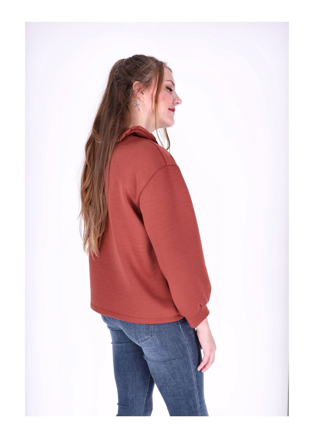 Splash of Color Damen Poloshirt Rüschenkragen