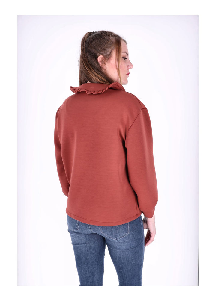 Splash of Color Damen Poloshirt Rüschenkragen