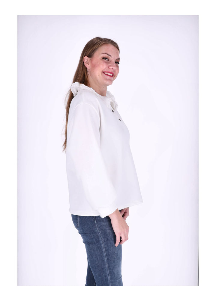 Splash of Color Damen Poloshirt Rüschenkragen