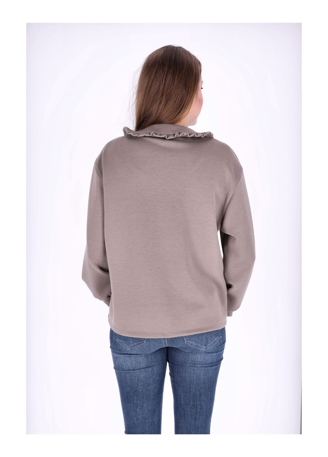 Splash of Color Damen Poloshirt Rüschenkragen