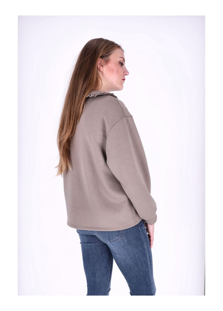 Splash of Color Damen Poloshirt Rüschenkragen